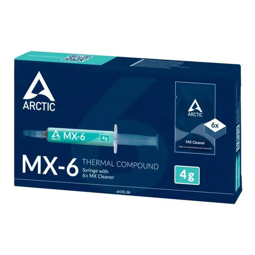 Термо паста с 6 бр почистващи кърпички ARCTIC MX-6 4g Сив
