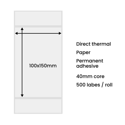 Термоетикети HQWear 100x150mm 500бр. бели