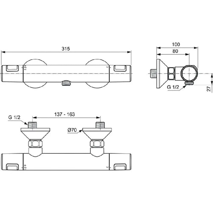 ТЕРМОСТАТЕН СМЕСИТЕЛ IDEALSTANDARD CERATHERM T25