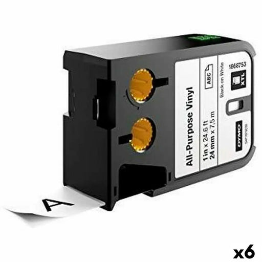 Термотрансферна лента Dymo Бял Черен 24 x 7,5 mm Винил (6