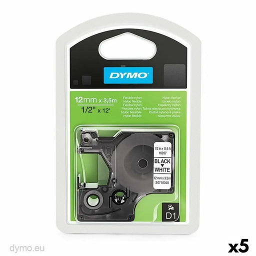 Термотрансферна лента Dymo Бял Черен 12 x 3,5 mm (5 броя)