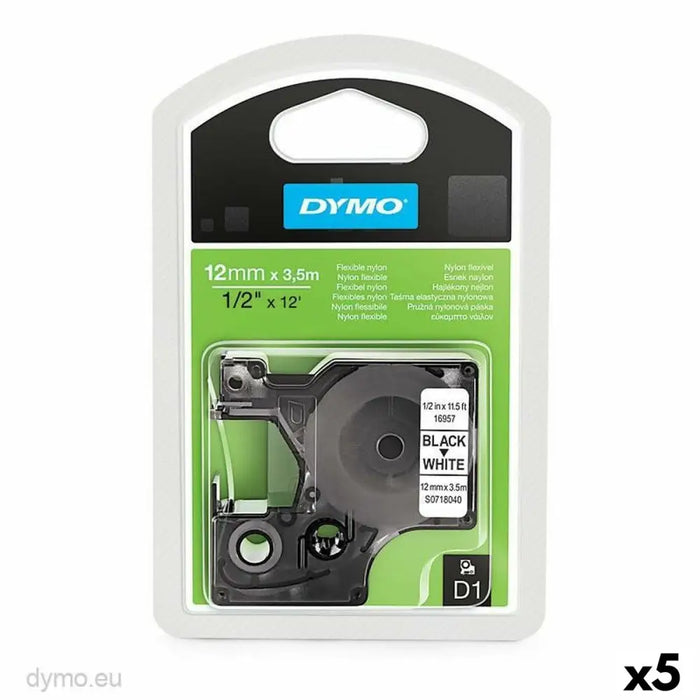 Термотрансферна лента Dymo Бял Черен 12 x 3,5 mm (5 броя)