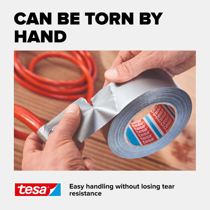 Универсална хоби лента Tesa - Repair Tape+, 50 m х 48 mm, сива, 3 броя