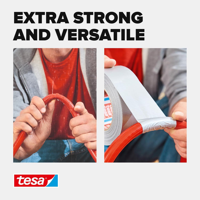 Универсална хоби лента Tesa - Repair Tape+, 50 m х 48 mm, сива, 3 броя