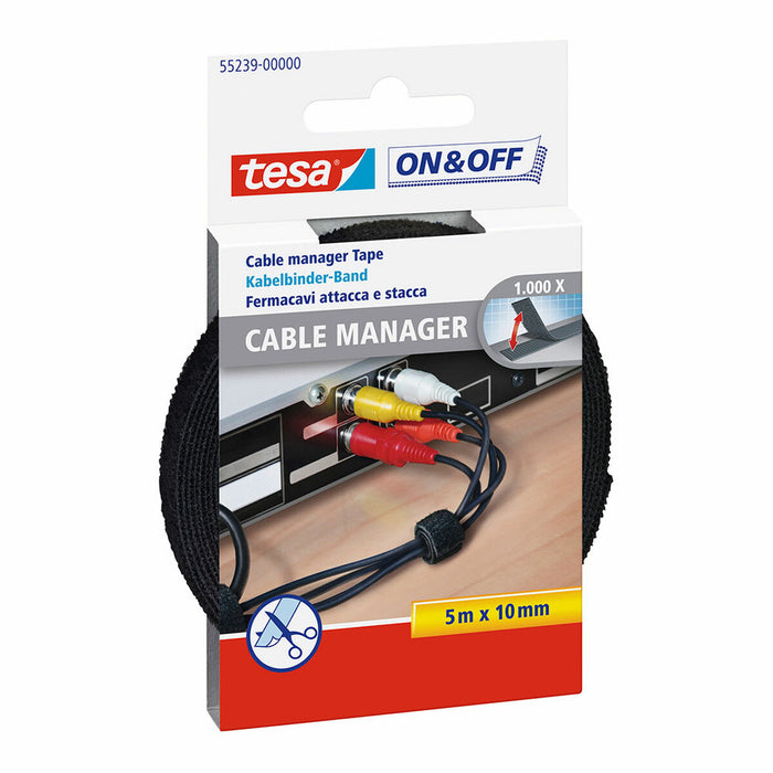 Кабелен организатор TESA 55239 Черен 10 mm x 5 m