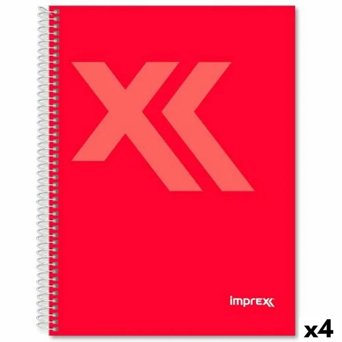 Тетрадка Imprex Червен A5 80 Листи (4 броя)