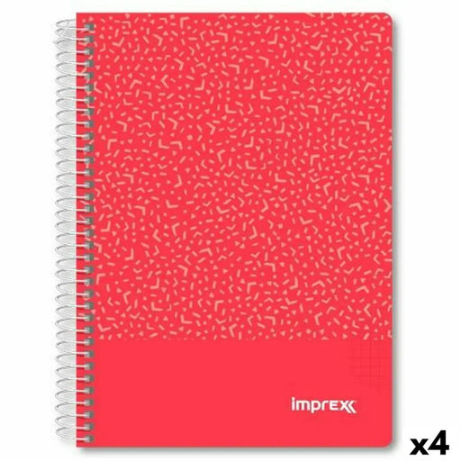 Тетрадка Imprex Червен A5 80 Листи (4 броя)