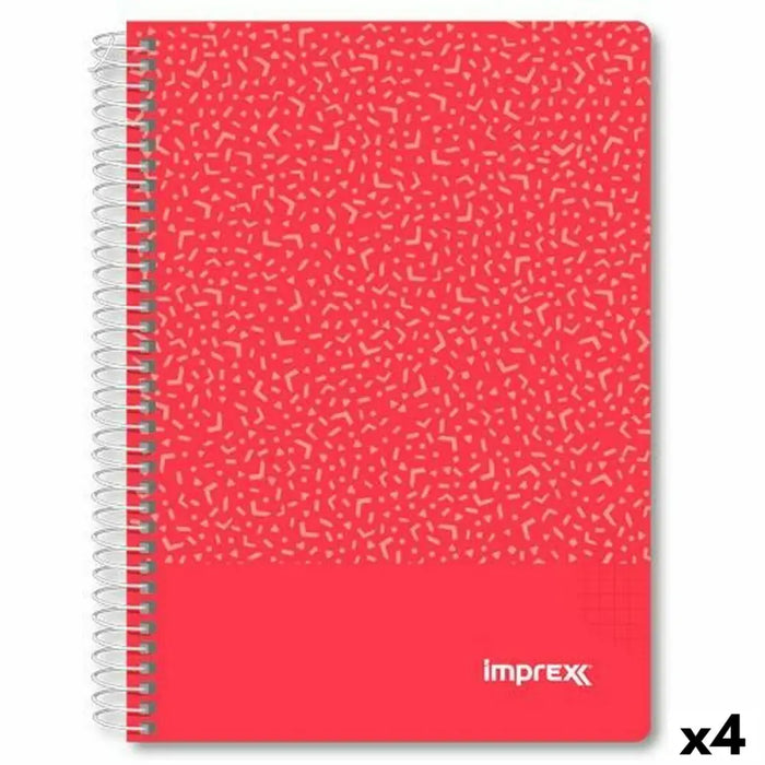 Тетрадка Imprex Червен A5 80 Листи (4 броя)