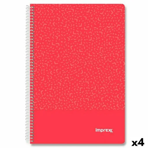 Тетрадка Imprex Червен Din A4 80 Листи (4 броя)