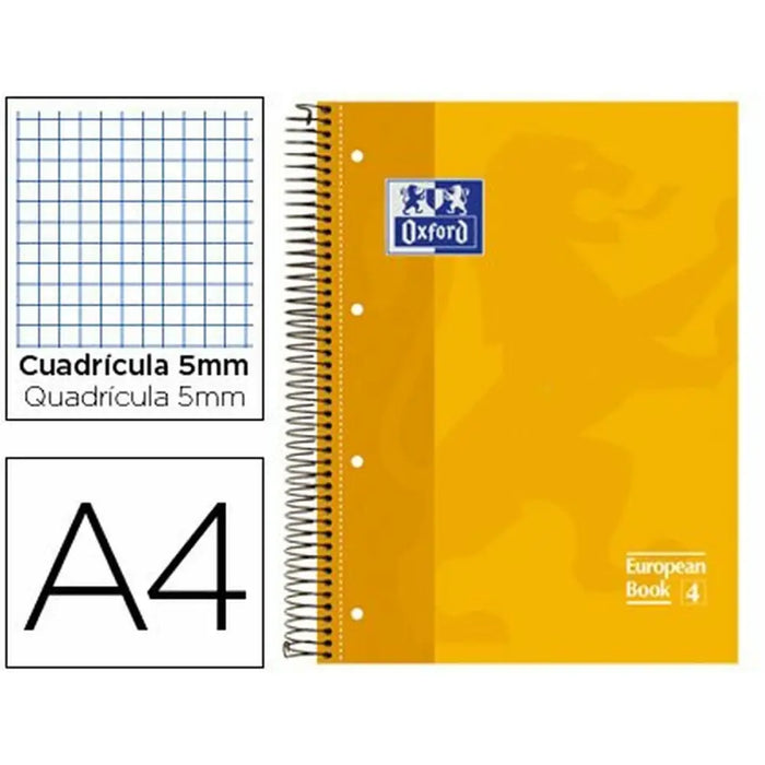 Тетрадка Oxford Classic Жълт A4 80 Листи (5 броя)