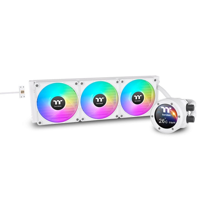 Thermaltake TH360 V2 Ultra EX ARGB Sync Охладител за процесор с водна охладителна система Snow Edition + Thermaltake Ceres 350 White