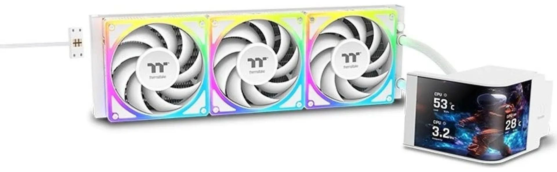 Воден охладител ThermalTake - MAGCurve 360 Ultra ARGB Sync, 3x 120 mm, бял