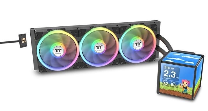 Воден охладител Thermaltake - MineCube 360 Ultra, 3x 120 mm, 3.95'' LCD, черен