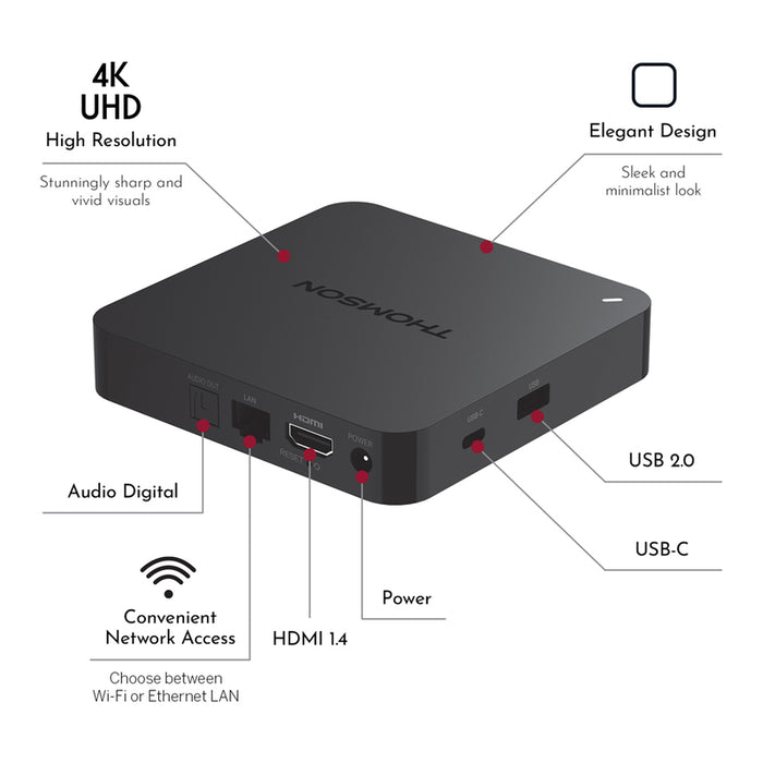 Мултимедиeн плеър THOMSON 4K BOX 245G