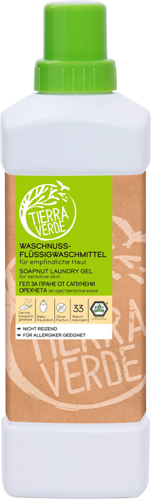 Гел за пране от сапунени орехчета Sensitive, 33 пранета, 1 l