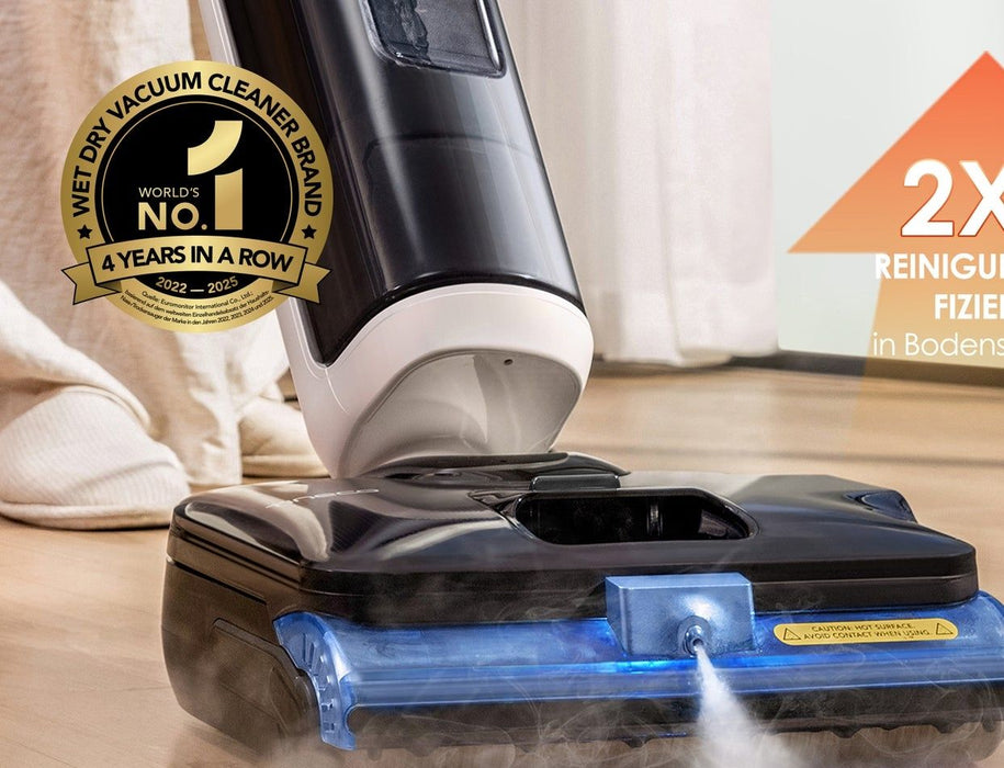 Вертикална прахосмукачка Tineco - Floor One S6 Stretch Steam Plus, HEPA, с кабел, бяла