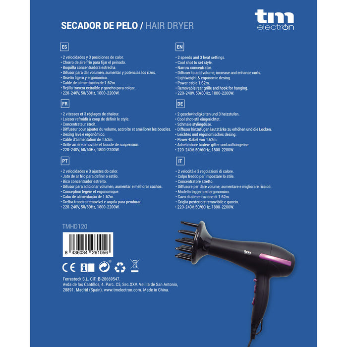 Сешоар TM Electron 1800-2200 W