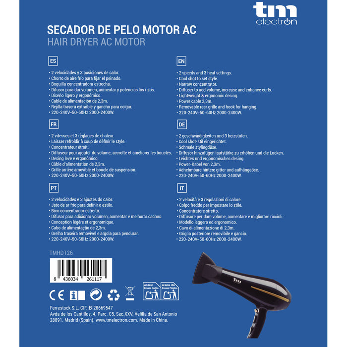 Сешоар TM Electron 2400 W
