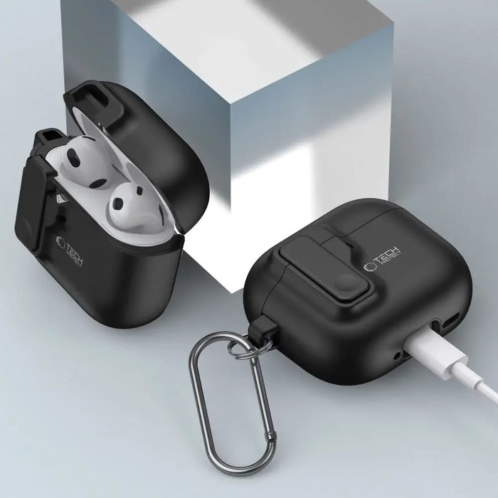 Тънък калъф Tech-Protect за AirPods 4 - черен