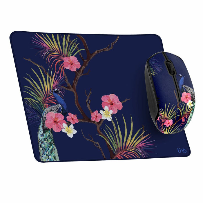 Мишка за Игра и Подложка T'NB TROPIC Тъмно синьо