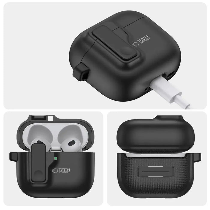 Тънък калъф Tech-Protect за AirPods 4 - черен