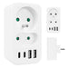 Токов контакт x2 + 4xUSB Maclean разклонител с 2 контакта