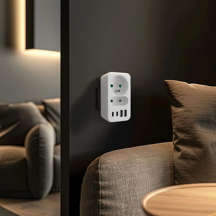 Токов контакт x2 + 4xUSB Maclean разклонител с 2 контакта