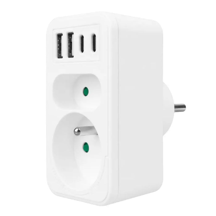 Токов контакт x2 + 4xUSB Maclean разклонител с 2 контакта