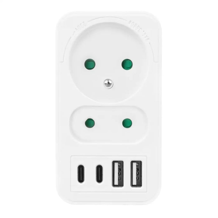 Токов контакт x2 + 4xUSB Maclean разклонител с 2 контакта