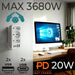Токов контакт x3 + 4xUSB Maclean разклонител с 3 гнезда