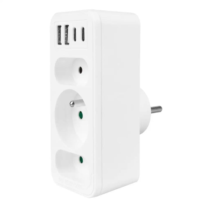 Токов контакт x3 + 4xUSB Maclean разклонител с 3 гнезда