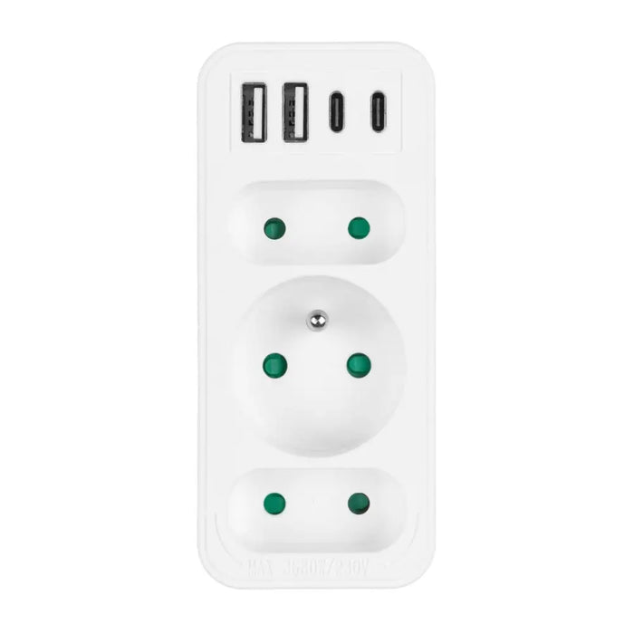 Токов контакт x3 + 4xUSB Maclean разклонител с 3 гнезда