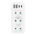Токов контакт x3 + 4xUSB Maclean разклонител с 3 гнезда