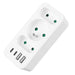 Токов контакт x3 + 4xUSB Maclean разклонител с 3 гнезда