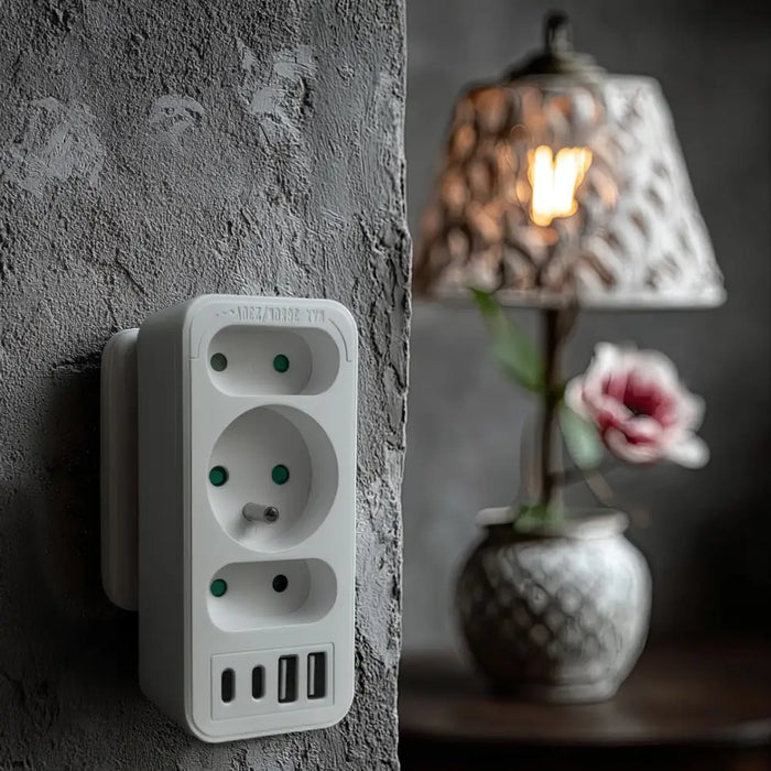 Токов контакт x3 + 4xUSB Maclean разклонител с 3 гнезда