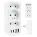 Токов контакт x3 + 4xUSB Maclean разклонител с 3 гнезда