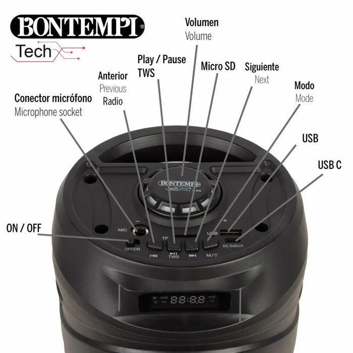 Тонколони с микрофон Караоке Bontempi Пластмаса 16 x 38 x
