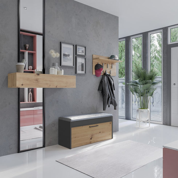 Topeshop PARMA SZAFKA ANT/ART органайзер за обувки затворен цвят антрацит, дъб