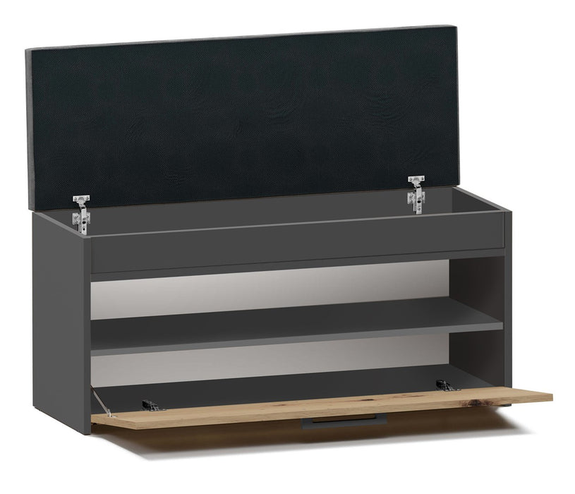Topeshop PARMA SZAFKA ANT/ART органайзер за обувки затворен цвят антрацит, дъб