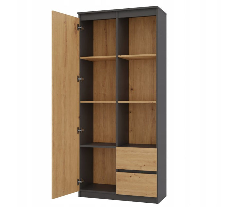 Topeshop RS-80 BILY АНТРАЦИТ/ДЪБ ЗАНАЯТЧИЙСКА офис библиотека