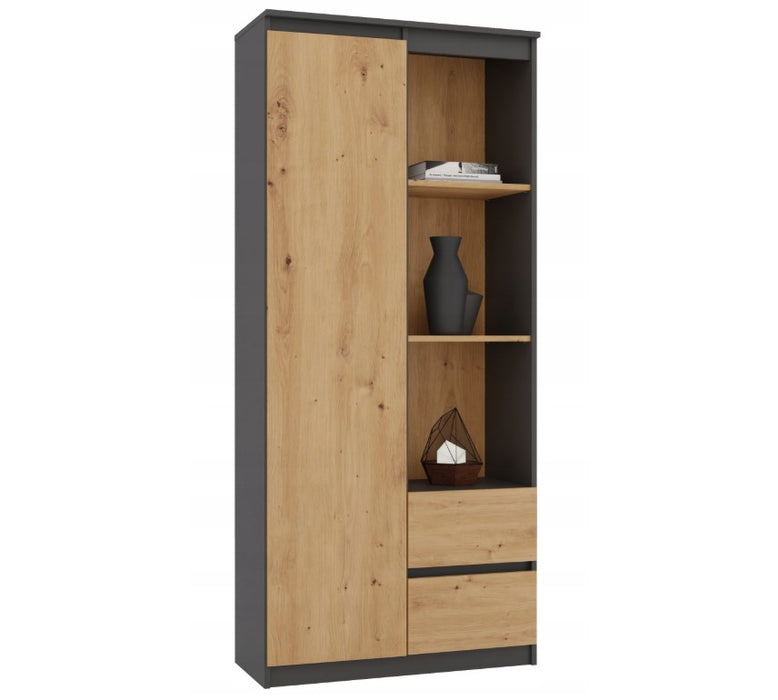 Topeshop RS-80 BILY АНТРАЦИТ/ДЪБ ЗАНАЯТЧИЙСКА офис библиотека