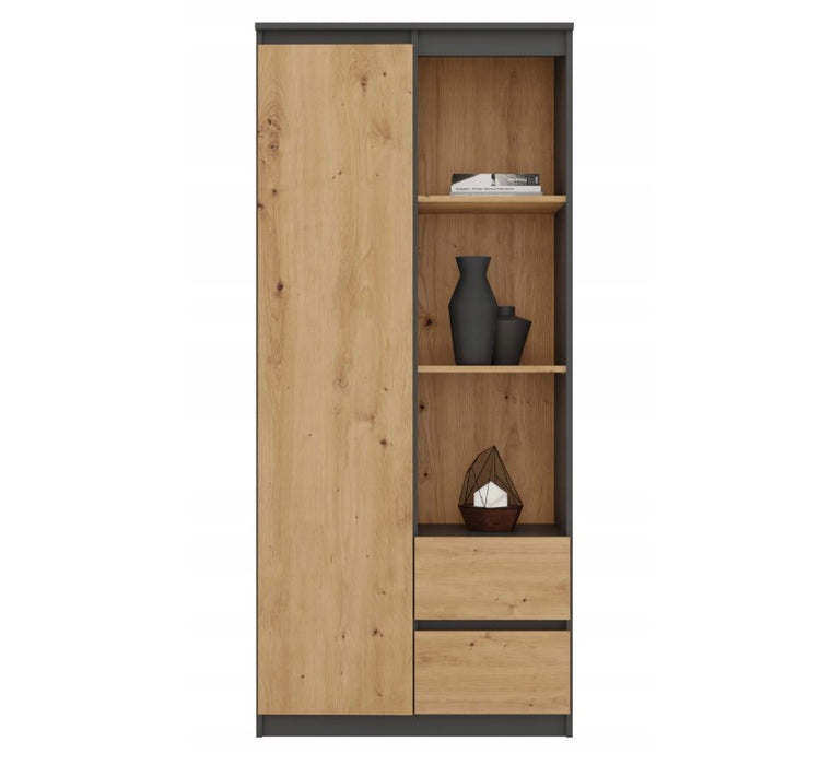 Topeshop RS-80 BILY АНТРАЦИТ/ДЪБ ЗАНАЯТЧИЙСКА офис библиотека