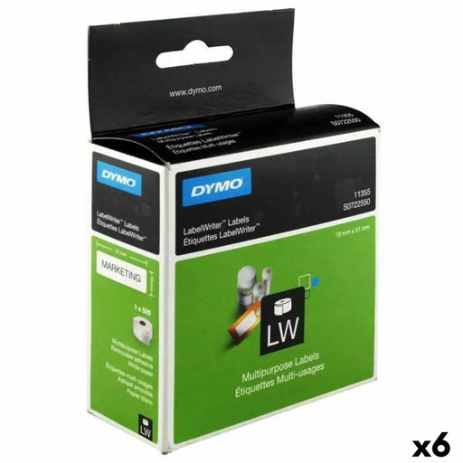 Топ етикети Dymo LW11355 19 x 51 mm Бял Черен (6 броя)