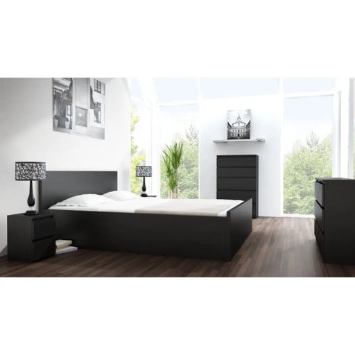 Topeshop M2 CZERŃ нощно шкафче/нощно шкафче 2 чекмеджета