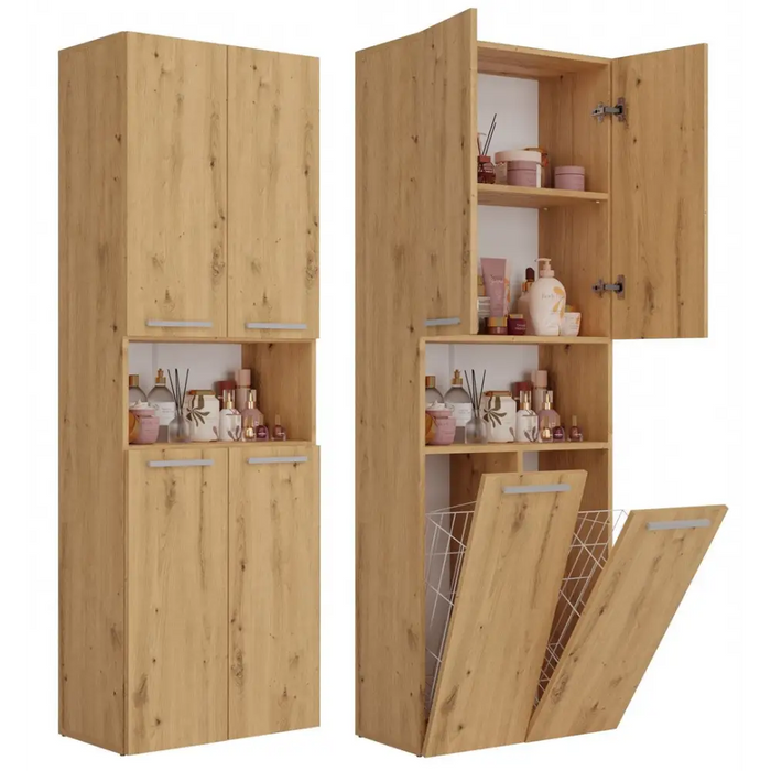 Topeshop NEL 2K DK ART KPL шкаф за баня цвят дъб