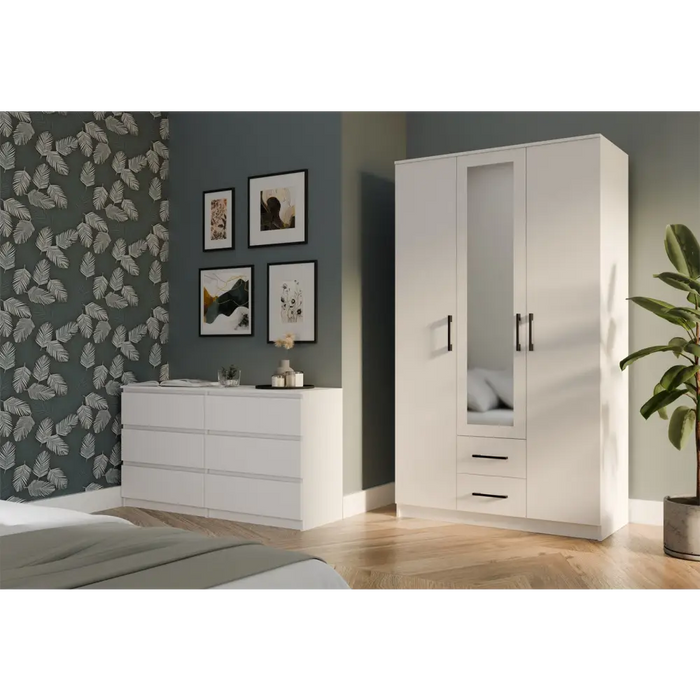 Topeshop ROMANA 120 BIEL гардероб/килер за спалня 6 рафта 3