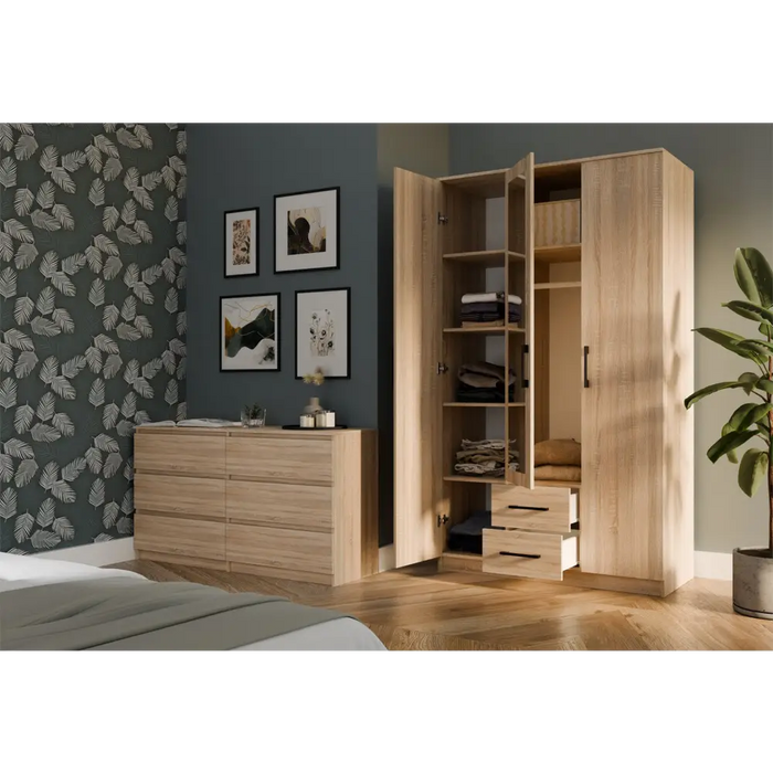 Topeshop ROMANA 120 SON L гардероб/килер за спалня 6 рафта