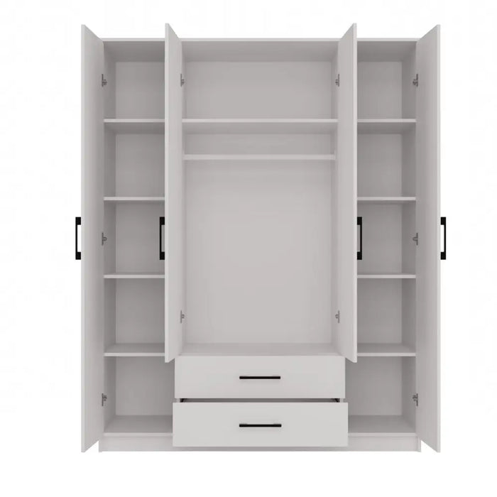 Topeshop ROMANA 160 BIEL гардероб/килер за спалня 11 рафта