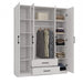 Topeshop ROMANA 160 BIEL гардероб/килер за спалня 11 рафта