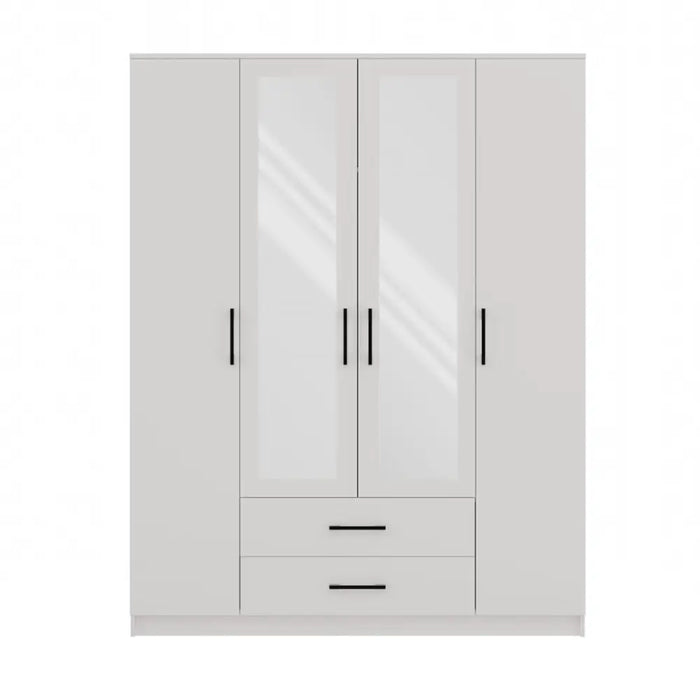 Topeshop ROMANA 160 BIEL гардероб/килер за спалня 11 рафта